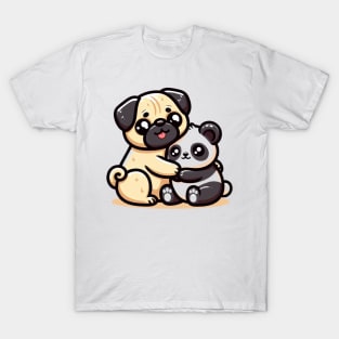 Panda & Pug's Friendly Hug T-Shirt